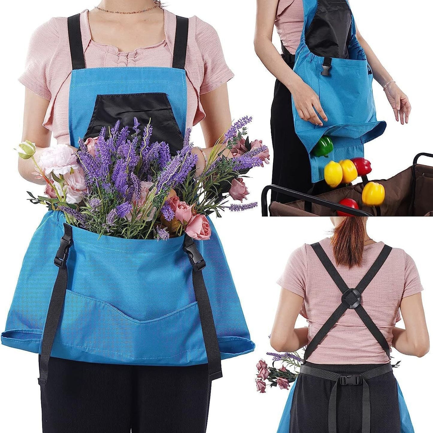 Durable Gardening Apron with Adjustable Straps and Pockets