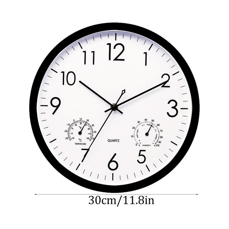 Stylish Outdoor Clock with Weather Display - 11.81 Inches
