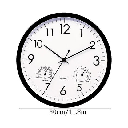 Stylish Outdoor Clock with Weather Display - 11.81 Inches