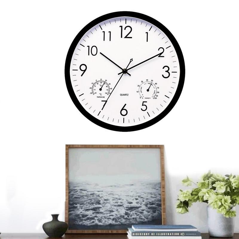 Stylish Outdoor Clock with Weather Display - 11.81 Inches