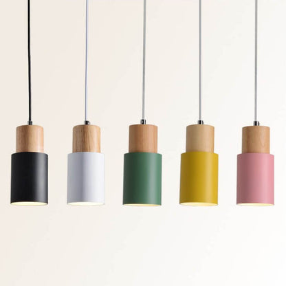 Sleek Wood and Metal Hanging Light Fixture for Modern Spaces