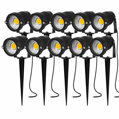 Brighten Your Outdoors with 12V Adjustable LED Spotlights - 10 Pack