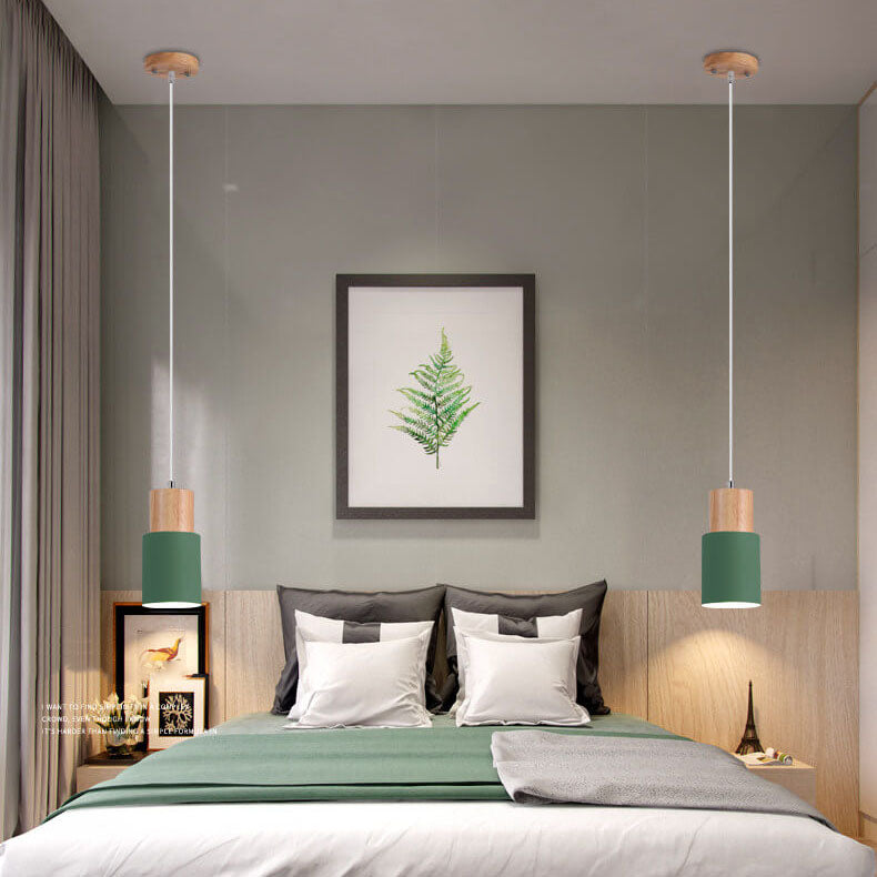 Sleek Wood and Metal Hanging Light Fixture for Modern Spaces