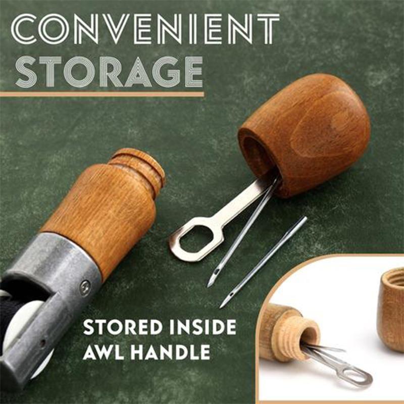 Versatile Leather Repair Awl Kit with Dual Needles and Thread