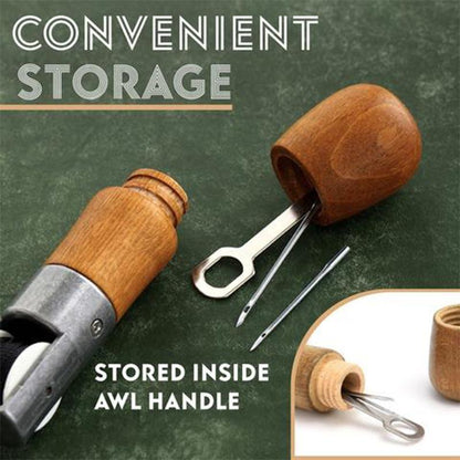 Versatile Leather Repair Awl Kit with Dual Needles and Thread