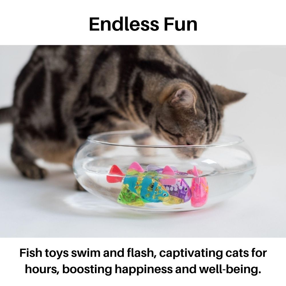 Interactive Floating Fish Toy for Cats with LED Lights