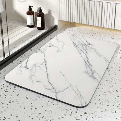 Rapid Dry Mineral Stone Bath Mat with Non-Slip Rubber Base