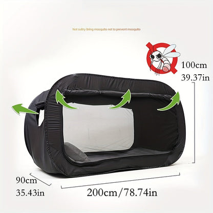 Compact Outdoor Sleeping Shelter with Zipper Closure & Bug Defense