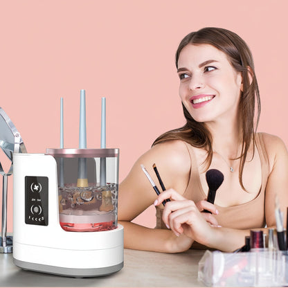 Effortless Makeup Brush Cleaning Device with Versatile Silicone Adapters