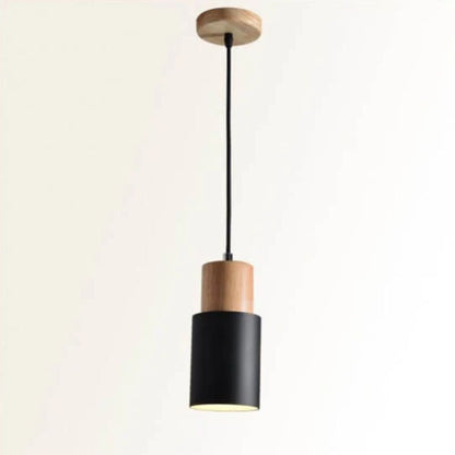 Sleek Wood and Metal Hanging Light Fixture for Modern Spaces