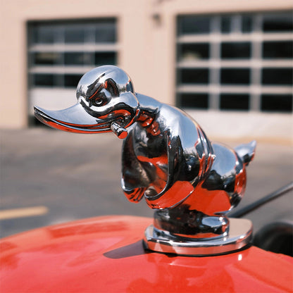 Bold Chrome Duck Emblem for Radiators with Easy Mounting Pins