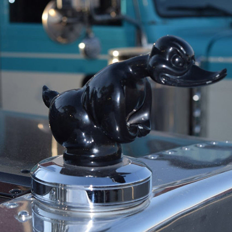 Bold Chrome Duck Emblem for Radiators with Easy Mounting Pins