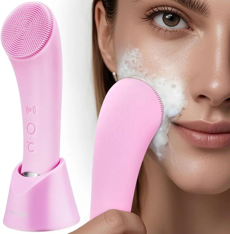 Heated Facial Cleansing Brush with 5 Vibration Settings