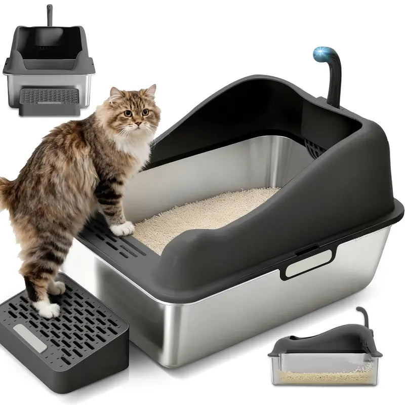 Spacious Covered Cat Litter Box with Easy Access Flip Lid