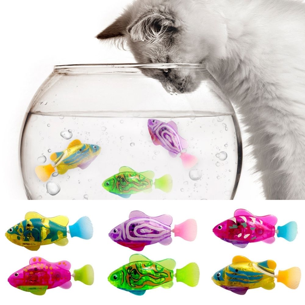 Interactive Floating Fish Toy for Cats with LED Lights