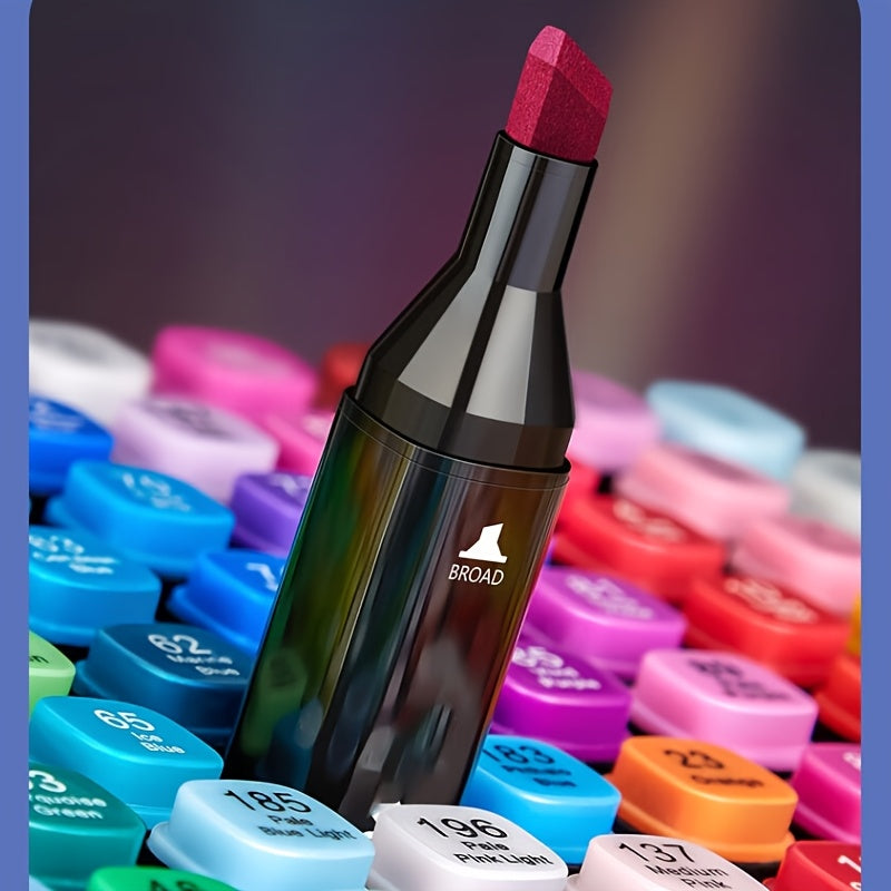Versatile Dual-Tip Alcohol Markers Set with 168 Vibrant Shades
