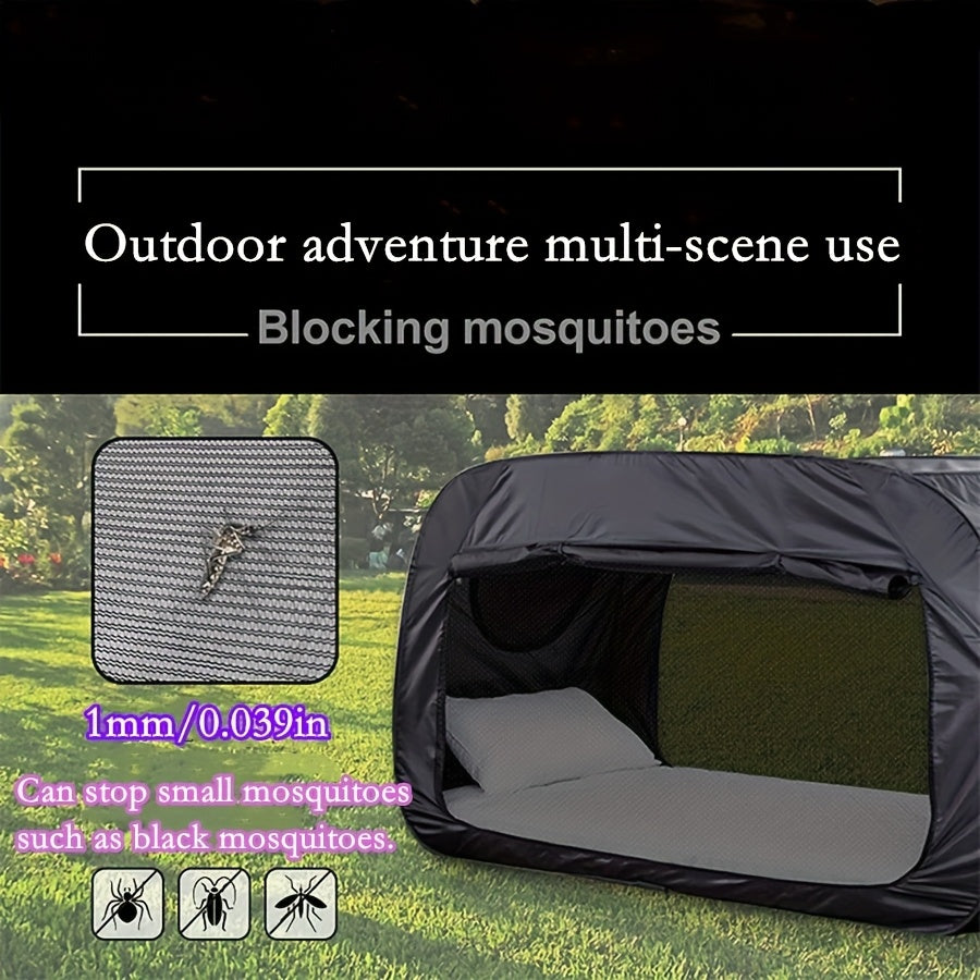 Compact Outdoor Sleeping Shelter with Zipper Closure & Bug Defense