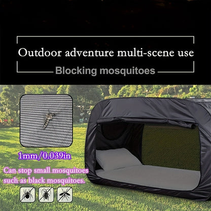 Compact Outdoor Sleeping Shelter with Zipper Closure & Bug Defense