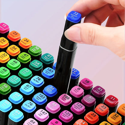 Versatile Dual-Tip Alcohol Markers Set with 168 Vibrant Shades