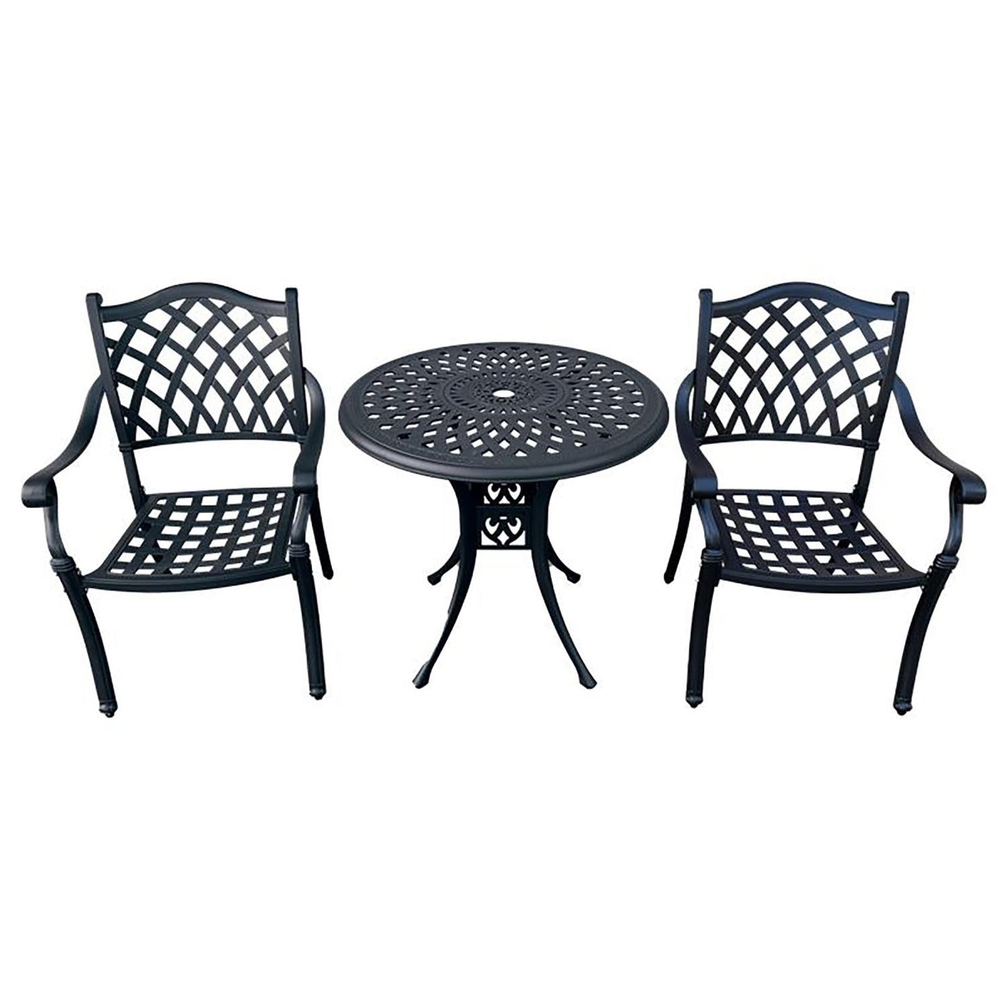 Stylish Compact Patio Dining Set for Two - Durable Aluminium