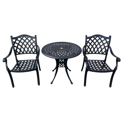 Stylish Compact Patio Dining Set for Two - Durable Aluminium