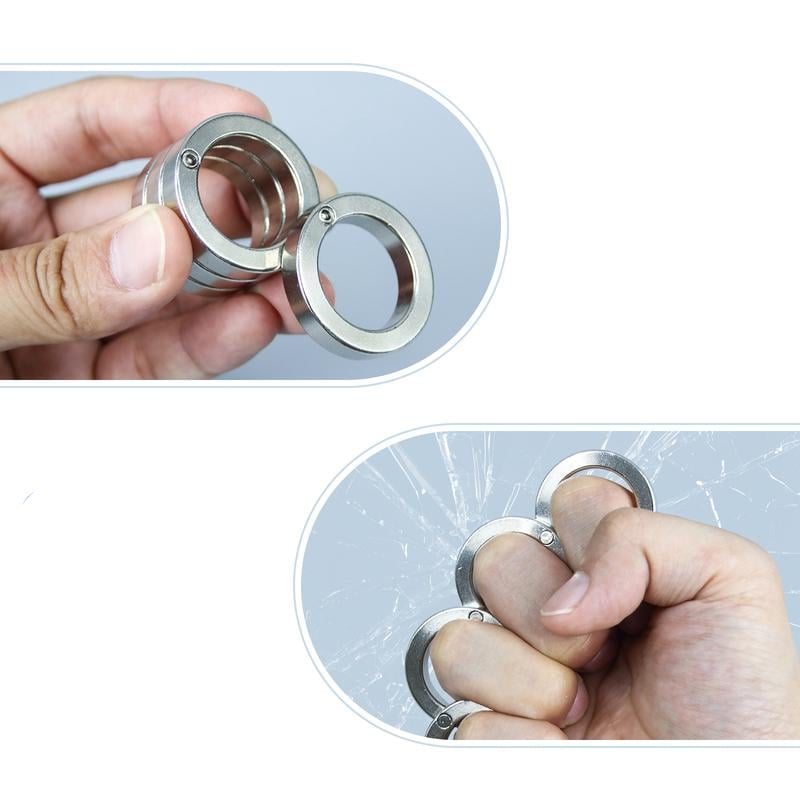 Compact Fidget Ring with Silent Folding Mechanism