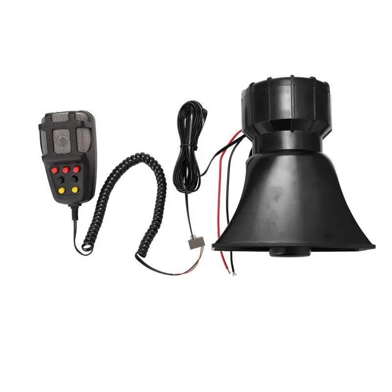 High-Volume Vehicle Alert System with Microphone and 7 Sounds for 12V Cars
