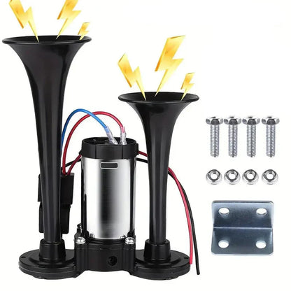 Loud and Clear Dual Air Horn Kit with 130dB Sound for 12V Vehicles