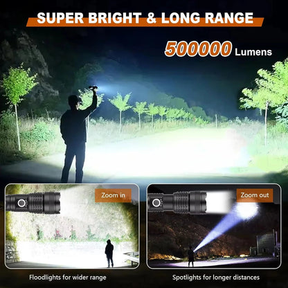 Versatile Rechargeable Torch with Zoom and Multiple Modes