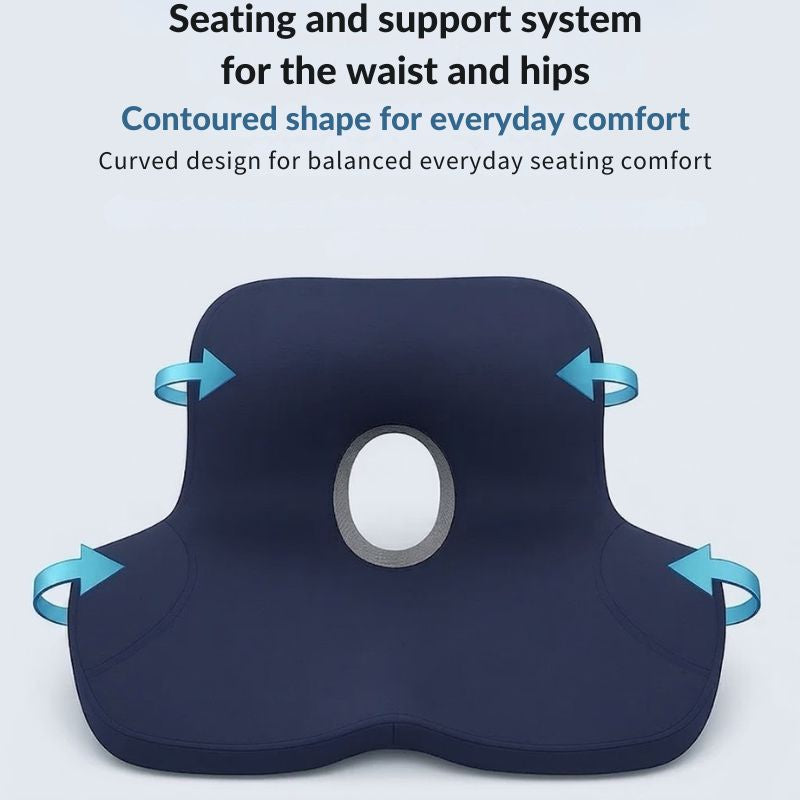 Ergonomic Memory Foam Seat & Back Support Cushion Set