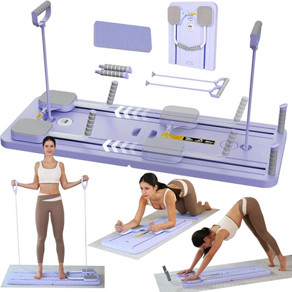 Compact Pilates Platform with Resistance Bands for Home Workouts