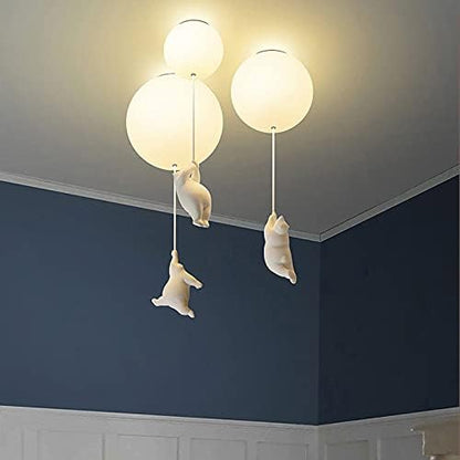 Charming Bear and Balloon Ceiling Light for Playful Spaces