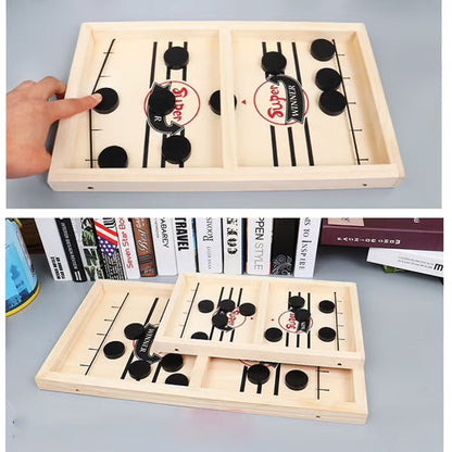 Exciting Fast-Action Wooden Puck Game for Family Fun