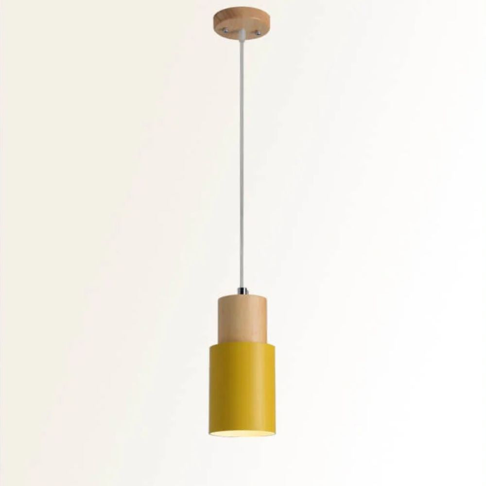 Sleek Wood and Metal Hanging Light Fixture for Modern Spaces