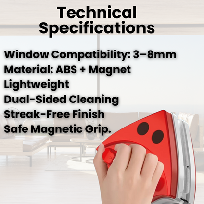 Revolutionary Dual-Sided Glass Cleaner with Magnetic Grip