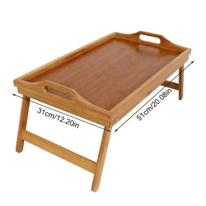Versatile Bamboo Serving Tray with Adjustable Legs