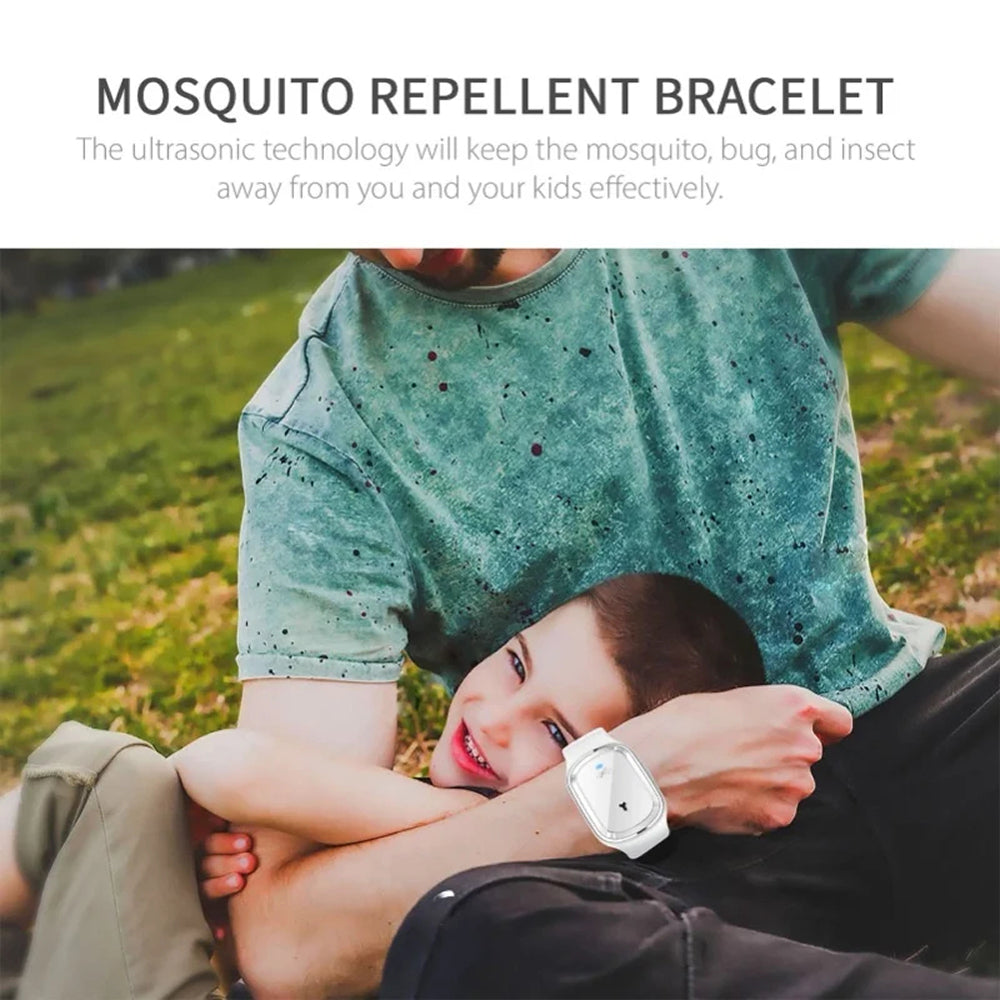 Smart Ultrasonic Insect Shield Bracelet with 3 Modes & 130-Hour Power