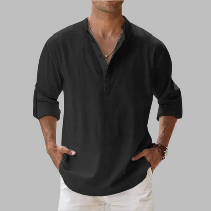 Lightweight Summer Shirt with Adjustable Sleeves and Hip-Length Fit