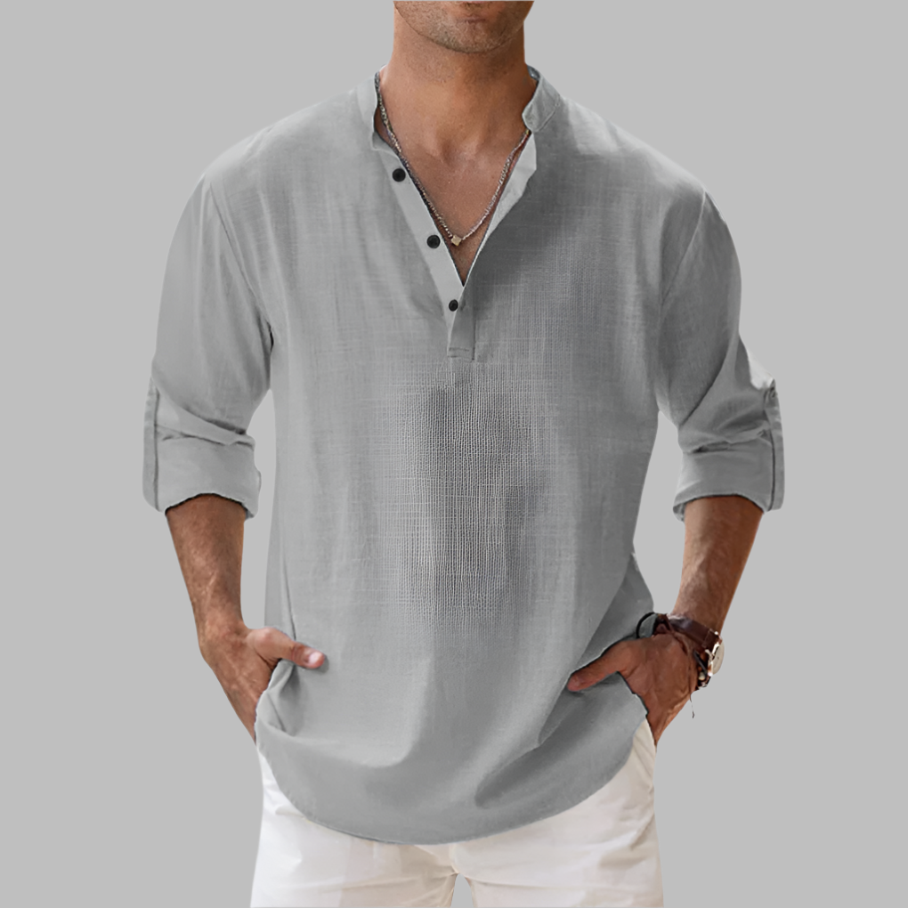 Lightweight Summer Shirt with Adjustable Sleeves and Hip-Length Fit