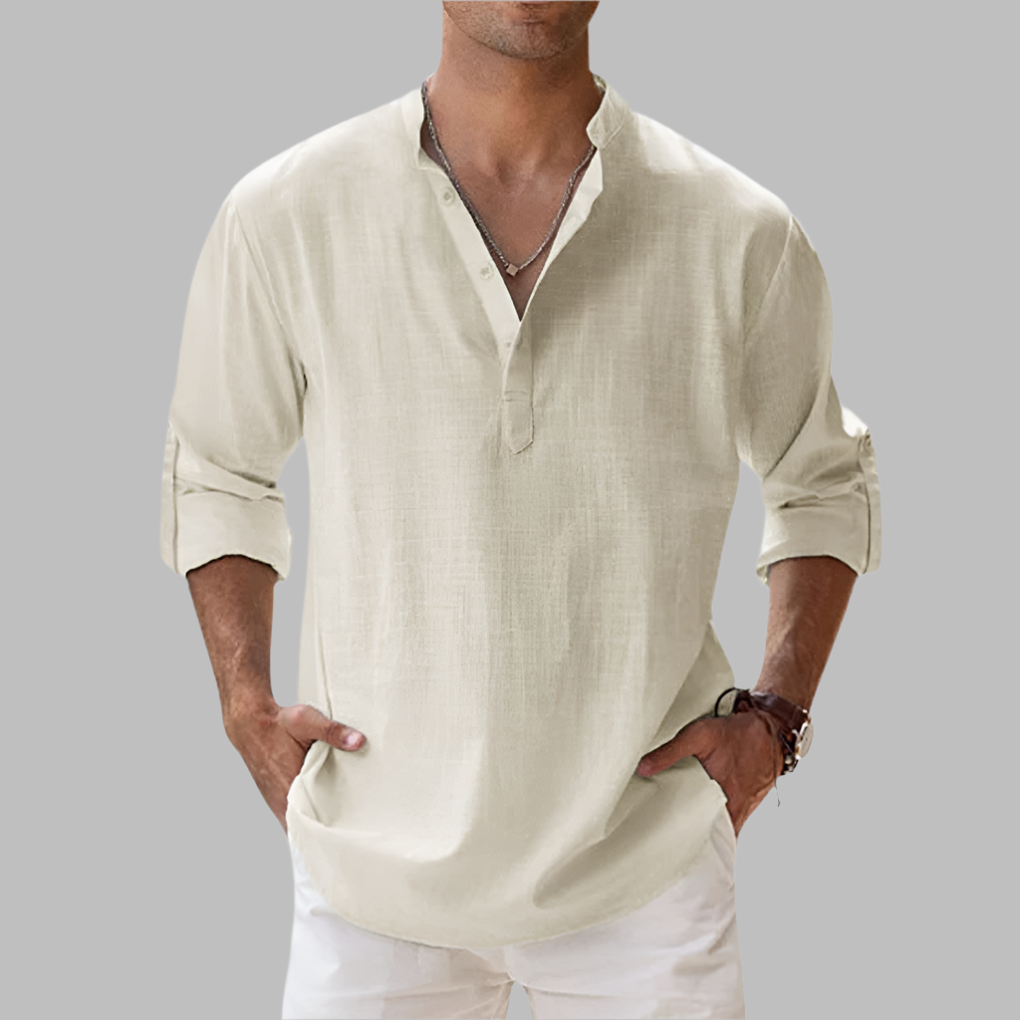 Lightweight Summer Shirt with Adjustable Sleeves and Hip-Length Fit
