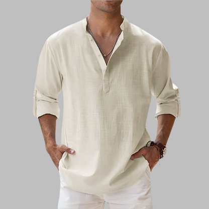 Lightweight Summer Shirt with Adjustable Sleeves and Hip-Length Fit