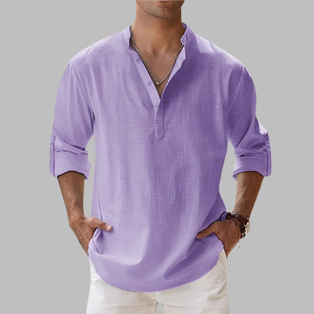Lightweight Summer Shirt with Adjustable Sleeves and Hip-Length Fit