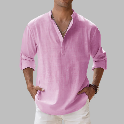 Lightweight Summer Shirt with Adjustable Sleeves and Hip-Length Fit
