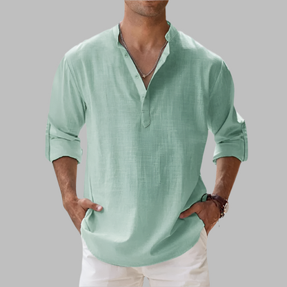Lightweight Summer Shirt with Adjustable Sleeves and Hip-Length Fit