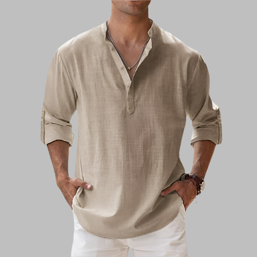 Lightweight Summer Shirt with Adjustable Sleeves and Hip-Length Fit