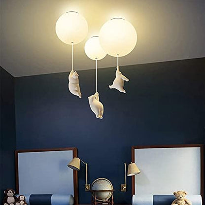Charming Bear and Balloon Ceiling Light for Playful Spaces