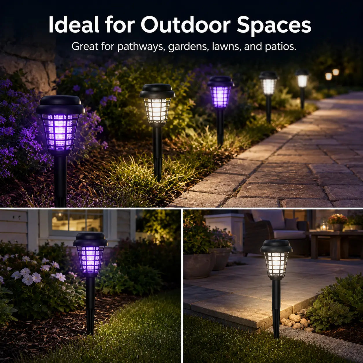Solar-Powered Insect Eliminator with Automatic Dusk Activation