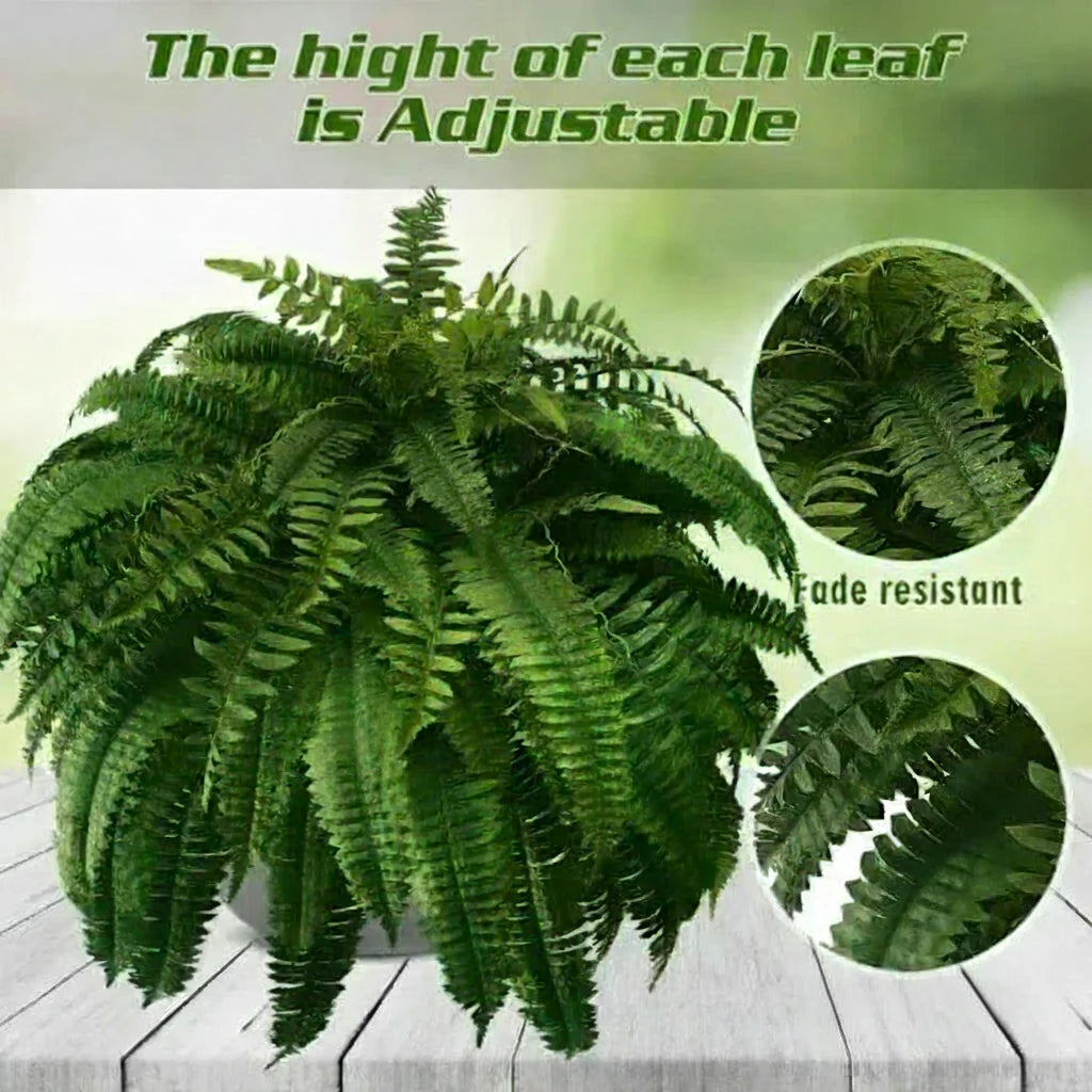 Lifelike Fern Collection with Weather-Resistant Design, 18 Pieces