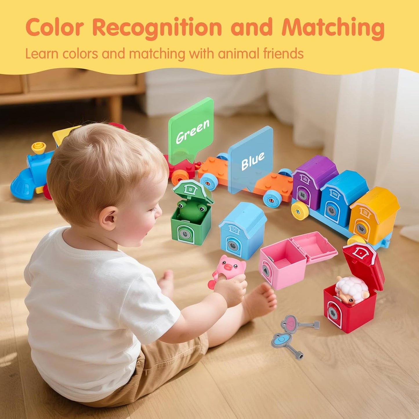 Interactive Farm Train Set for Counting and Sorting Fun