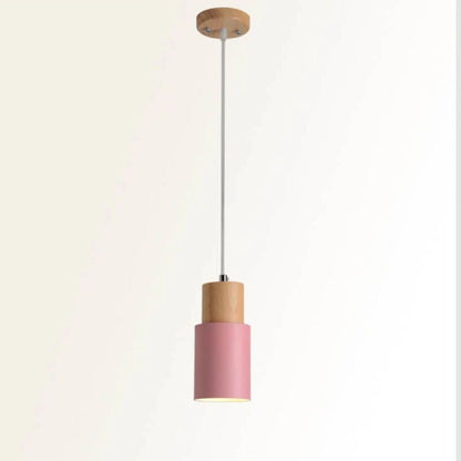 Sleek Wood and Metal Hanging Light Fixture for Modern Spaces